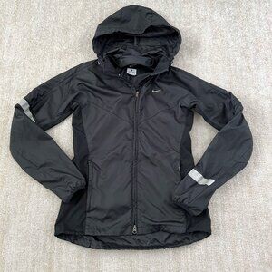 Nike Black Zip Up Hoodie Rain Jacket S